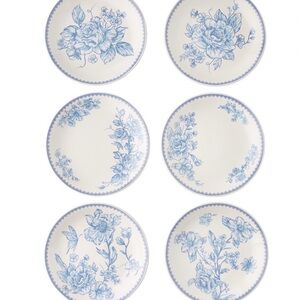 Pioneer Woman Agatha  Blue Floral Appetizer Plate Set